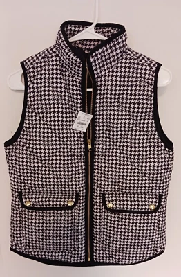 J. Chaleco acolchado Crew Blue Gingham relleno cremallera completa XS ENVÍO GRATUITO Foto 1 de 4