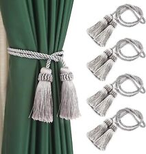 4PCS Curtain Tiebacks Handmade Decorative Curtain Holdbacks Rope with Tassel