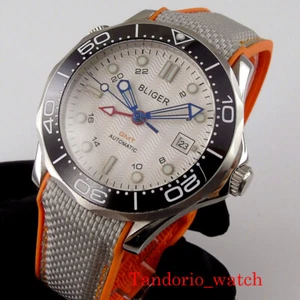 41mm GMT Reloj Automático Hombre Cristal Zafiro Fecha Automática Bisel Cerámico Correa Goma - Imagen 1 de 15