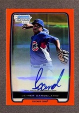 2012 Bowman Chrome Orange Refractor #BCP20 Jeimer Candelario Auto /25