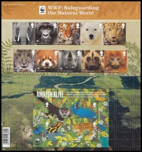 GB WWF 2011 50 aniversario SG3162-3171 + MS3172 paquete de presentación 454 - Imagen 1 de 1