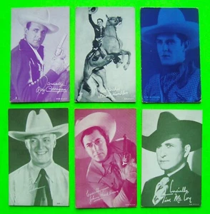 Lote/6 tarjetas arcade estrella de cine vaquero de la década de 1930 Johnny Mack Brown Tim McCoy ETC - Imagen 1 de 15