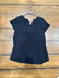 New Loft Outlet Black Short Sleeve Shirt in Women's Size Medium - Picture 1 of 1