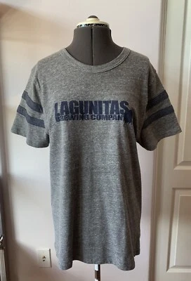 Camiseta de béisbol grande Lagunitas Brewing Company gris jaspeado y azul marino para mujer Foto 1 de 4