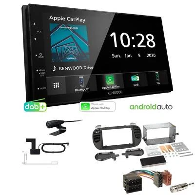 Kenwood Autoradio Apple CarPlay Android Auto DAB+ für Fiat 500 ab 2007 schwarz - Bild 1 von 4