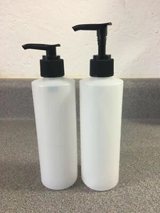 NEW 8 oz Natural PLASTIC Cosmo Bottle with Black Pump, Gels, Lotion $7.50-12.50 - Picture 1 of 3