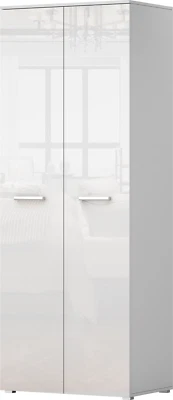 Schrank Zweitüriger Kleiderschrank modernes Design Semigloss Franco 80 - Bild 1 von 4