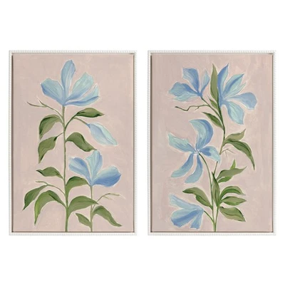 Sylvie Beaded Elegant Spring II and Elegant Spring III Vintage Framed Canvas ... - Image 1 of 4