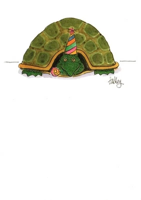 Divertida Tarjeta de Felicitación Feliz Cumpleaños Tortuga Antigua Primeros 200 Años Son Geniales Foto 1 de 3