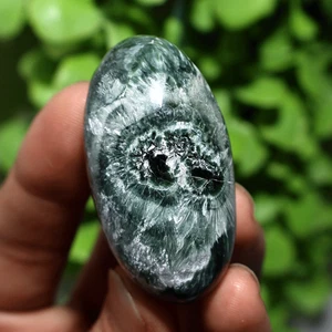 Guía Angélica ~ 44 g Serafinita Natural Coleccionista Shiva Lingam Gema Cristal - Imagen 1 de 12