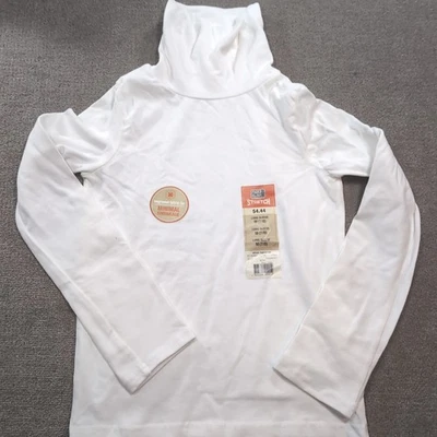 Camisa de cuello alto Faded Glory Girls M 7/8 blanca elástica manga larga nueva con etiquetas vintage  Foto 1 de 4