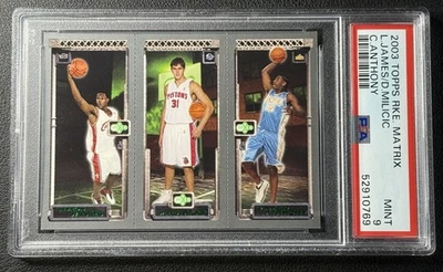 LEBRON JAMES DARKO CARMELO ANTHONY PSA 9 2003 TOPPS ROOKIE MATRIX 111 112 113 RC - Image 1 of 2