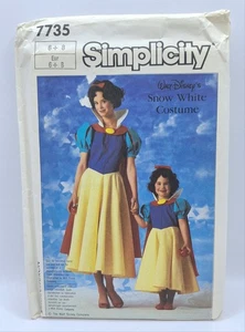 Simplicity 7735 UNCUT Sewing Pattern, Adult Snow White Costume, Size SM 6-8 NOS - Picture 1 of 11