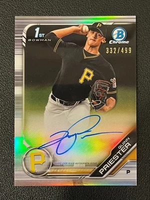 Quinn Priester 2019 Bowman Chrome 1st Auto Refractor /499 Pirates Brewers - Image 1 of 2