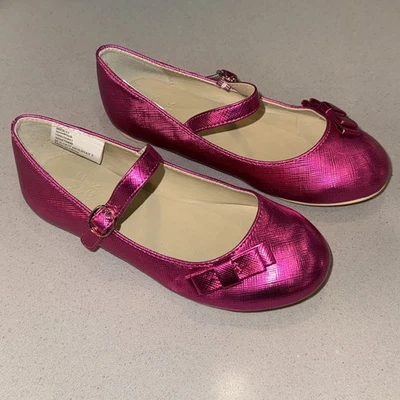 JANIE AND JACK GIRLS PRINCESS DRESS UP SHOES SLIPPERS PINK BOW - Size 11 - Image 1 of 4