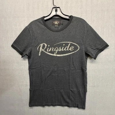 Camiseta de algodón RRL doble RL talla pequeña gris oscuro cuello redondo ropa de trabajo lado anular Foto 1 de 4