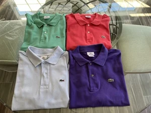 LACOSTE MEN'S SHORT SLEEVE POLO SHIRTS SIZE XL LOT OF 4 - Picture 1 of 5