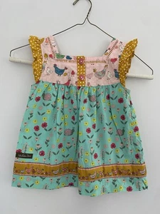 Matilda Jane 6 Girl Tell Me Tales Chicken Bird Snail Floral Top - Picture 1 of 8