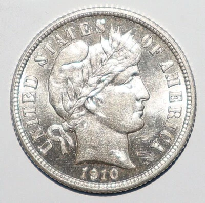 1910 Barber Dime CHOICE BU (R86) - Image 1 of 2