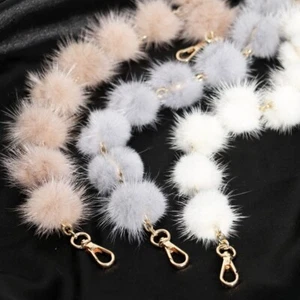 100% Bolso de Mano de Piel de Visón Real Cartera Correa de Repuesto Bandolera Hombro para Mujer - Imagen 1 de 10