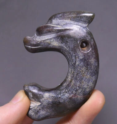 Colgante amuleto gancho dragón dinastía talla jade antiguo cultura Hongshan de 7 cm China Foto 1 de 4