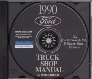 1990 Ford Truck Tienda Manual 5 Libro Juego On CD F150 F250 F350 BRONCO Van - Imagen 1 de 7