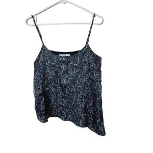 Likely Charlton Sleeveless Asymmetrical Tank Top Women M Black Adjustable Floral - Picture 1 of 7