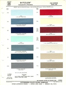 1964 DODGE DART GT 270 SERIES 330 440 CUSTOM 880 POLARA 500 PAINT CHIPS (PPG) - Picture 1 of 1