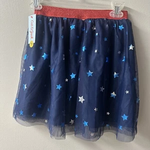 Cat & Jack Girls Blue Skirt w/Blue & Silver Stars L 10/12 NwT - Picture 1 of 2