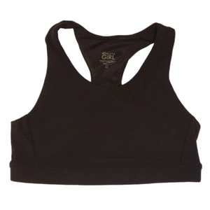 Athleta Girl Speed Racer Sports Bra Small 7 Black Cut Out Back #980437 NWOT NEW - Picture 1 of 8