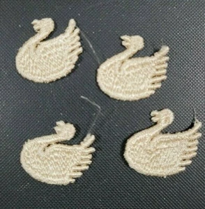 4 APLICACIONES VINTAGE DE CISNE MARRÓN TOSTADO ARTESANAL ENVÍO GRATUITO - Imagen 1 de 2