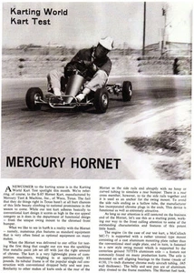 New! Vintage 1963 Mercury Hornet S-85 Go-Kart Test Report 4 Pages - Picture 1 of 4