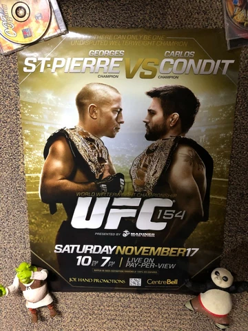 Official UFC 154 Fight Poster Georges St Pierre Vs Carlos Condit Welterweight Cover