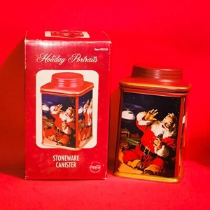 RITRATTI DI VACANZA COCA-COLA CONTENITORE IN GRES IN SCATOLA BABBO NATALE NUOVO - Foto 1 di 4