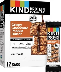 KIND Protein MAX Crispy Chocolate Peanut Butter Snack Bars 2.2oz (Pack Of 12) - Picture 1 of 2