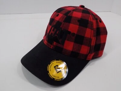 Caterpillar CAT Equipment Black & Red Plaid Buffalo Cap/Hat - Image 1 of 4