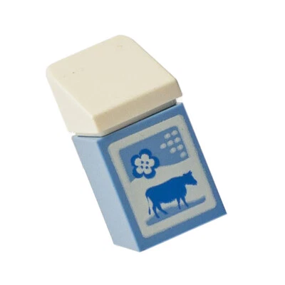 NEW LEGO - Bricks - Decorated - 1x1 Milk Carton x 1 - 3065 10243 70912 75827  - Image 1 of 2