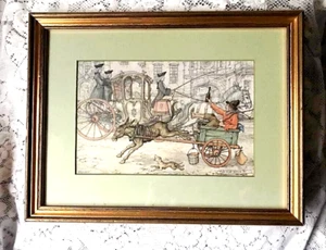 Framed & Matted Vintage Proost Print Anton Pieck Dutch Scene 13 x 10 1/4 inches - Picture 1 of 12