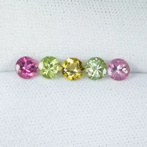1.96Cts Ultra Pretty Luster Natural Muti-Color Tourmaline 4.5mm Round Cut..!!!!! - Picture 1 of 2