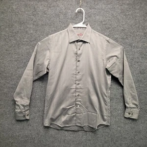 Robert Graham Shirt Boys XL 18-20 Gray Herringbone Button Up Long Sleeve - Picture 1 of 7