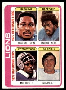 1978 Topps Horace King/David Hill/James Hunter/Ken Sanders Detroit Lions #509
