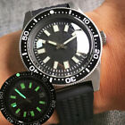 41mm NH35 Diver Automatic Men&#39;s Watch Domed Sapphire Glass Black Dial 300ATM