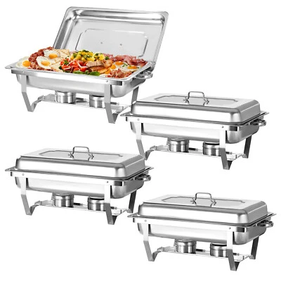 Chafing Dish Buffet Set, 9QT Stainless Steel Chafer for Weddings with Full Pan - Image 1 of 4