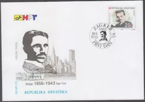 CROACIA Sc # 147 FDC - 50º ANN de la MUERTE DEL FÍSICO NIKOLA TESLA - Imagen 1 de 1