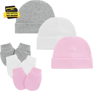 Baby Hats and Mittens Set Newborn Essentials Beanie Infant Cap for Baby Boys Gir - Picture 1 of 3