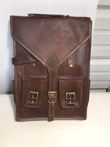 Tuzech Hunter Leather 11.6 Inch Laptop Bag Brown - Picture 1 of 3