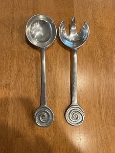 Vintage MCM Mariposa Aluminum Salad Utensils - Picture 1 of 4