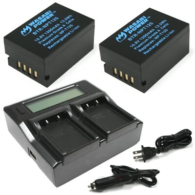 Wasabi Power Battery (2-Pack) and Dual Charger for Fujifilm NP-T125