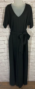 NEW Lane Bryant Women's V-Neck Tie Jumpsuit Black Size 18 Classic Classy 021 - Picture 1 of 16