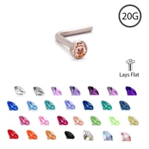 Surgical Steel Nose Stud Ring L Bend 2mm 20 Gauge 20G - Picture 1 of 1